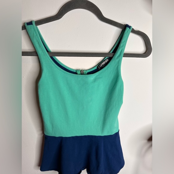 Express Color-block Peplum Tank - Picture 2 of 6